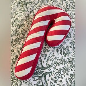 CHRISTMAS THROW PILLOW LARGE CANDY CANE RED VELVET KITSCHY HOLIDAY DECOR